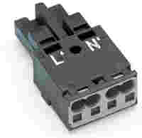 Socket; 2-pole; Cod. L; dark gray
