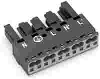 Socket; 5-pole; Cod. L; 4,00 mm²; dark gray