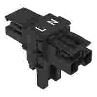 T-distribution connector; 2-pole; Cod. A; 1 input; 2 outputs; 2 locking levers; black