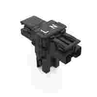 T-distribution connector; 2-pole; Cod. A; 1 input; 2 outputs; 3 locking levers; for flying leads; black