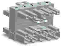 3-way distribution connector; 5-pole; Cod. B; 1 input; 3 outputs; gray