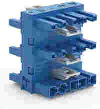5-way distribution connector; 5-pole; Cod. I; 1 input; 5 outputs; blue