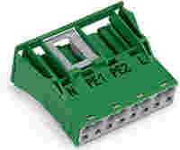 Snap-in socket; 4-pole; Cod. Q; green