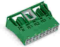 Snap-in socket; 5-pole; Cod. Q; 4,00 mm²; green