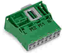 Snap-in plug; 4-pole; Cod. Q; green
