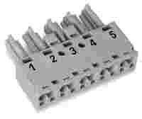 Socket; 5-pole; Cod. B; 4,00 mm²; gray