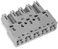 Plug; 5-pole; Cod. B; 4,00 mm²; gray