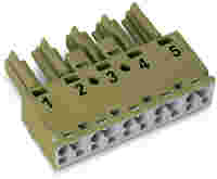 Socket; 5-pole; Cod. B; 4,00 mm²; light green