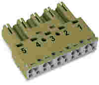Plug; 5-pole; Cod. B; 4,00 mm²; light green