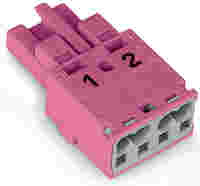 Socket; 2-pole; Cod. B; pink