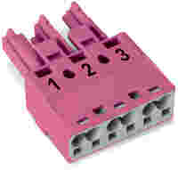 Socket; 3-pole; Cod. B; pink