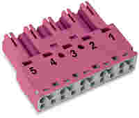 Plug; 5-pole; Cod. B; 4,00 mm²; pink