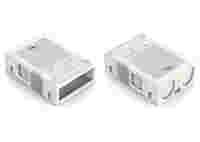 Strain relief housing; 3-pole; for 2 cables; 8.0 … 11.5 mm; 55 mm; white