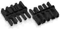 Intermediate coupler; 5-pole; Cod. A; for sockets and plugs; black