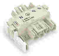Linect® T-connector; 4-pole; Cod. A; 1 input; 2 outputs; white