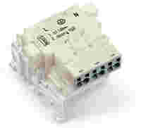 Linect® T-connector; 3-pole; 1 input; with cable connection on the input side; white