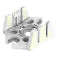 Mounting plate; 3-pole; for distribution connectors; Plastic; white