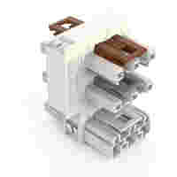 Distribution connector for switches; Single-pole and throttle two-way circuit; 3-pole; Cod. A/S; 1 input; 5 outputs; white