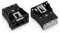 WINSTA® through-panel socket (female); snap-in; L/G/N marking; 3-pole; black