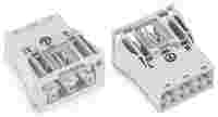 WINSTA® through-panel socket (female); snap-in; L/G/N marking; 3-pole; white