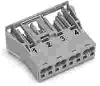 WINSTA® through-panel socket (female); snap-in; 1/2/3/4 marking; 4-pole; gray