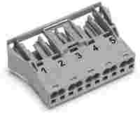 WINSTA® through-panel socket (female); snap-in; 1/2/3/4/5 marking; 5-pole; gray