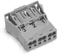 WINSTA® through-panel plug (male); snap-in; 1/2/3 marking; 3-pole; gray