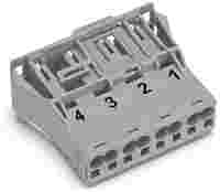WINSTA® through-panel plug (male); snap-in; 1/2/3/4 marking; 4-pole; gray