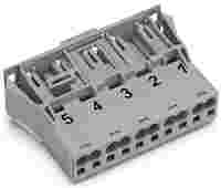 WINSTA® through-panel plug (male); snap-in; 1/2/3/4/5 marking; 5-pole; gray
