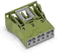 WINSTA® through-panel socket (female); snap-in; 1/2/3 marking; 3-pole; light green