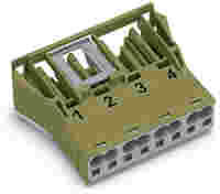 WINSTA® through-panel socket (female); snap-in; 1/2/3/4 marking; 4-pole; light green