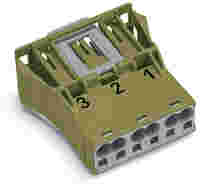 WINSTA® through-panel plug (male); snap-in; 1/2/3 marking; 3-pole; light green