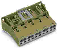 WINSTA® through-panel plug (male); snap-in; 1/2/3/4/5 marking; 5-pole; light green