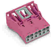 WINSTA® through-panel socket (female); snap-in; 1/2/3 marking; 3-pole; pink