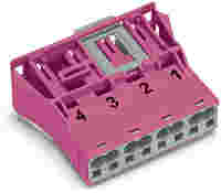 WINSTA® through-panel plug (male); snap-in; 1/2/3/4 marking; 4-pole; pink