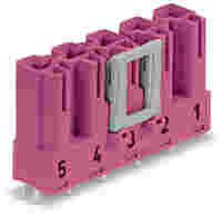 Plug for PCBs; straight; 5-pole; Cod. B; pink