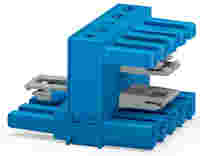 WAGO h-distribution connector; 5-pole; Cod. I; 1 input; 2 outputs; outputs on both sides; 3 locking levers; for flying leads; blue