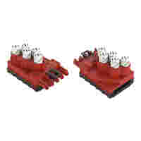 Tap-off module; for flat cable; 5 x 2.5 mm² + 2 x 1.5 mm²; 5-pole; Cod. P; with cable connection on the output side; red