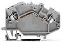 Feedthrough terminal block; angled; rail mount; 2-conductor; 5 mm wide; gray