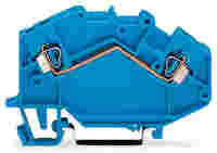 Feedthrough terminal block; angled; rail mount; 2-conductor; 5 mm wide; blue