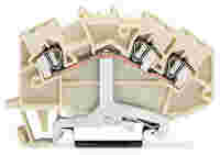Shield terminal block; angled; rail mount; 3-conductor; 5 mm wide; white