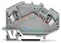 Feedthrough terminal block; angled; rail mount; 2-conductor; suitable for Ex e II applications; 6 mm wide; gray