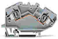 Feedthrough terminal block; angled; rail mount; 2-conductor; 8 mm wide; gray