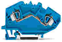 Feedthrough terminal block; angled; rail mount; 2-conductor; 8 mm wide; blue
