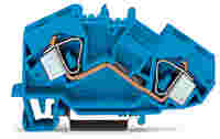 Feedthrough terminal block; angled; rail mount; 2-conductor; 12 mm wide; blue