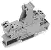 Relay socket; 1 changeover contact; for basic relays 15 mm x 25 mm; gray