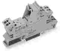 Relay socket; 2 changeover contacts; with manual operation; for 25 mm basic relays