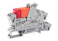WAGO Relay module; Nominal input voltage: 230 VAC; 2 changeover contacts; Limiting continuous current: 8 A; Red status indicator; Module width: 15 mm; 2,50 mm²; gray