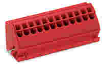 Busbar terminal block; for (10 x 3) mm busbars; without push-buttons; Push-in CAGE CLAMP®; red
