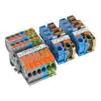 TOPJOB® S FI main distribution board set; with push-button; power feed-in with lever; with two N- and FE-Distributions; End plates and Jumpers preassembled; multicoloured